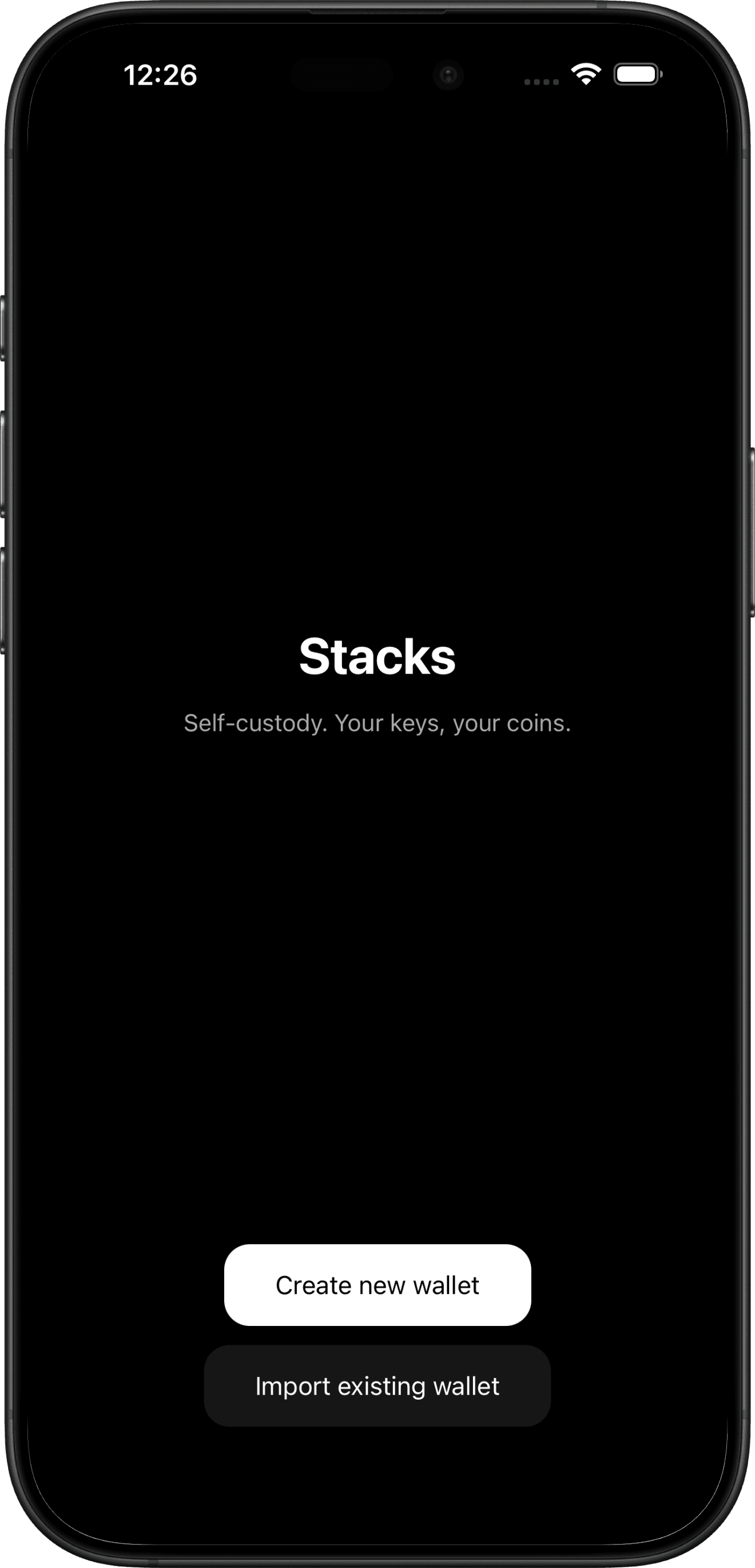 Stacks app screen